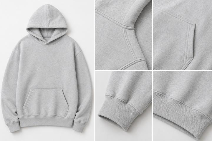 Premium Oversized Streetwear Heavyweight Hoodie – Heather Grey