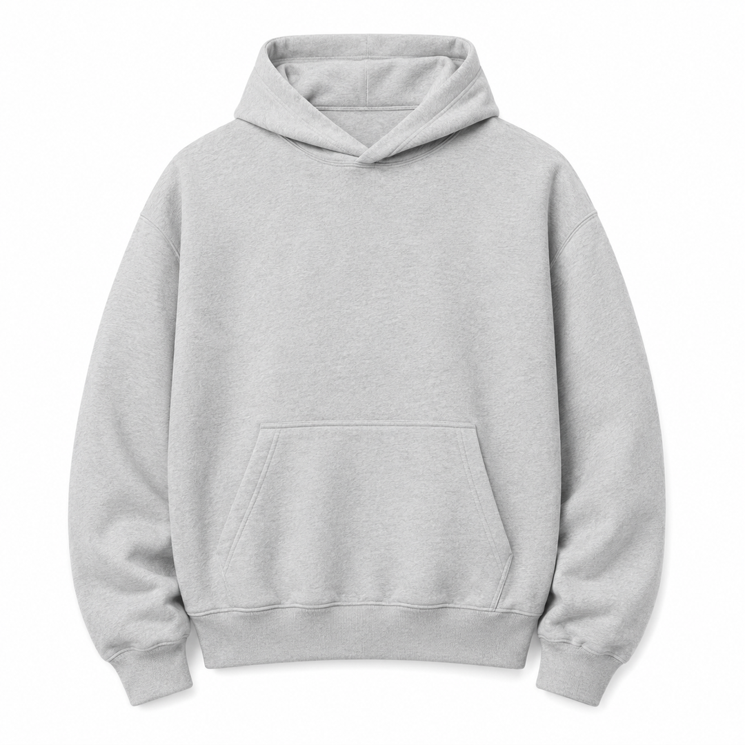 Premium Oversized Streetwear Heavyweight Hoodie – Heather Grey