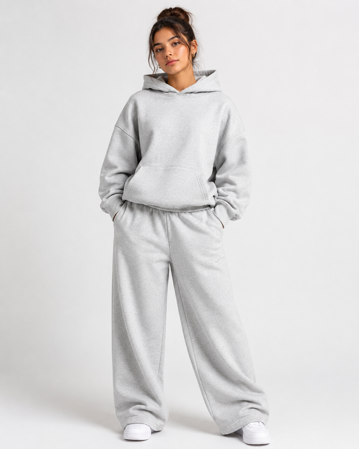 Premium Oversized Streetwear Heavyweight Hoodie – Heather Grey